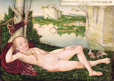 Resting Naiad by Lucas the Younger studio of Cranach